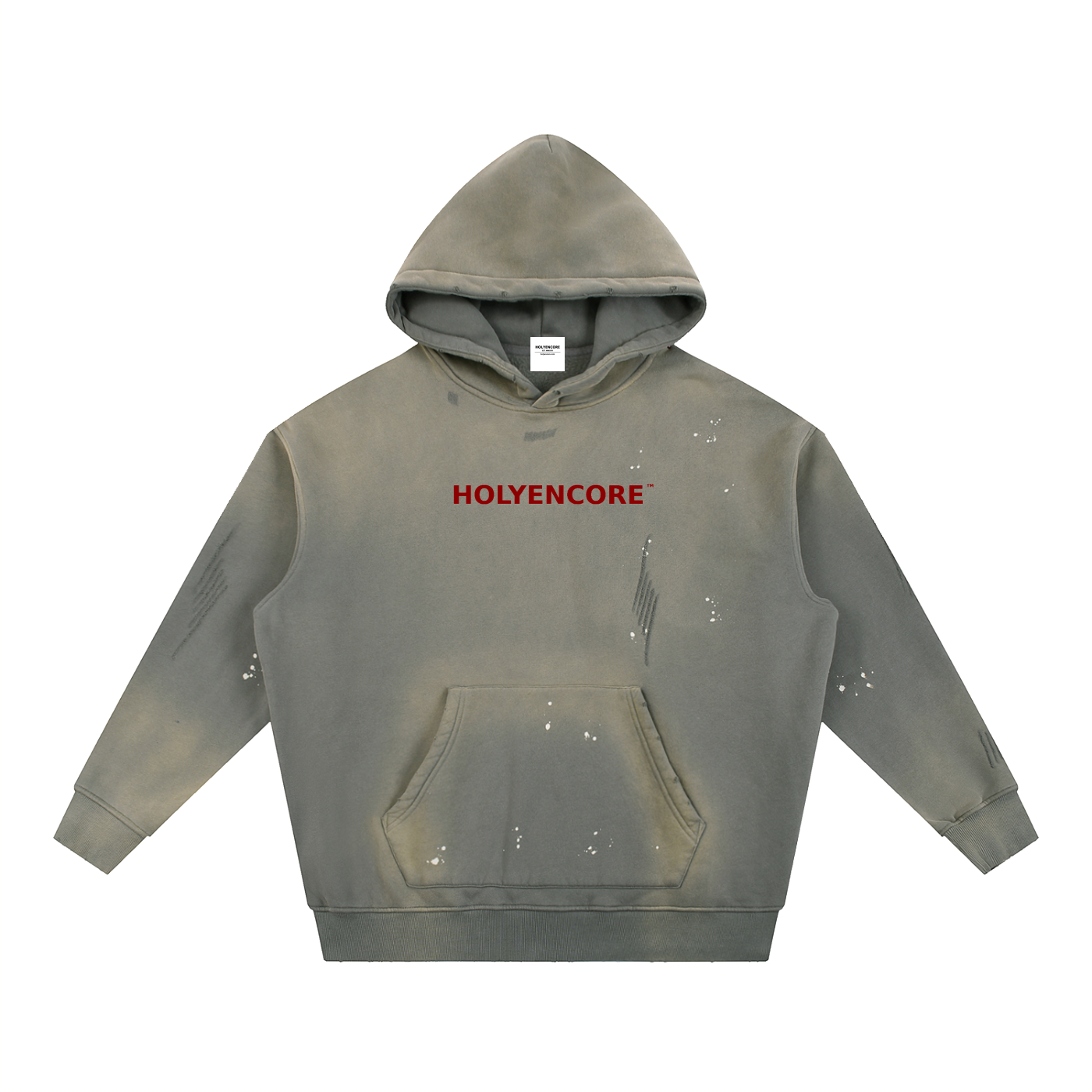 HOLYENCORE™ Vintage Washed Frayed Fleece Hoodie