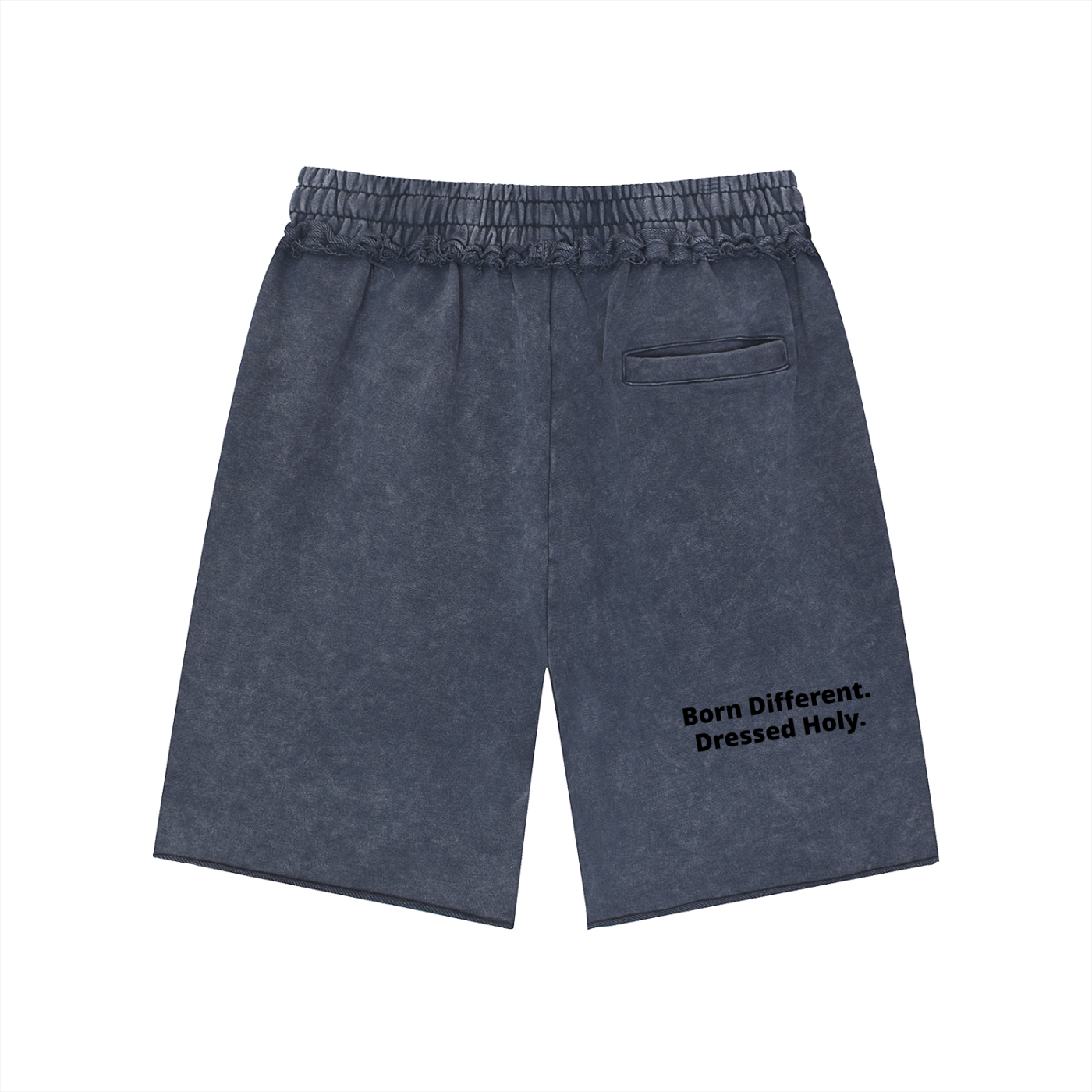 Unisex Mineral Wash Raw Edge Shorts