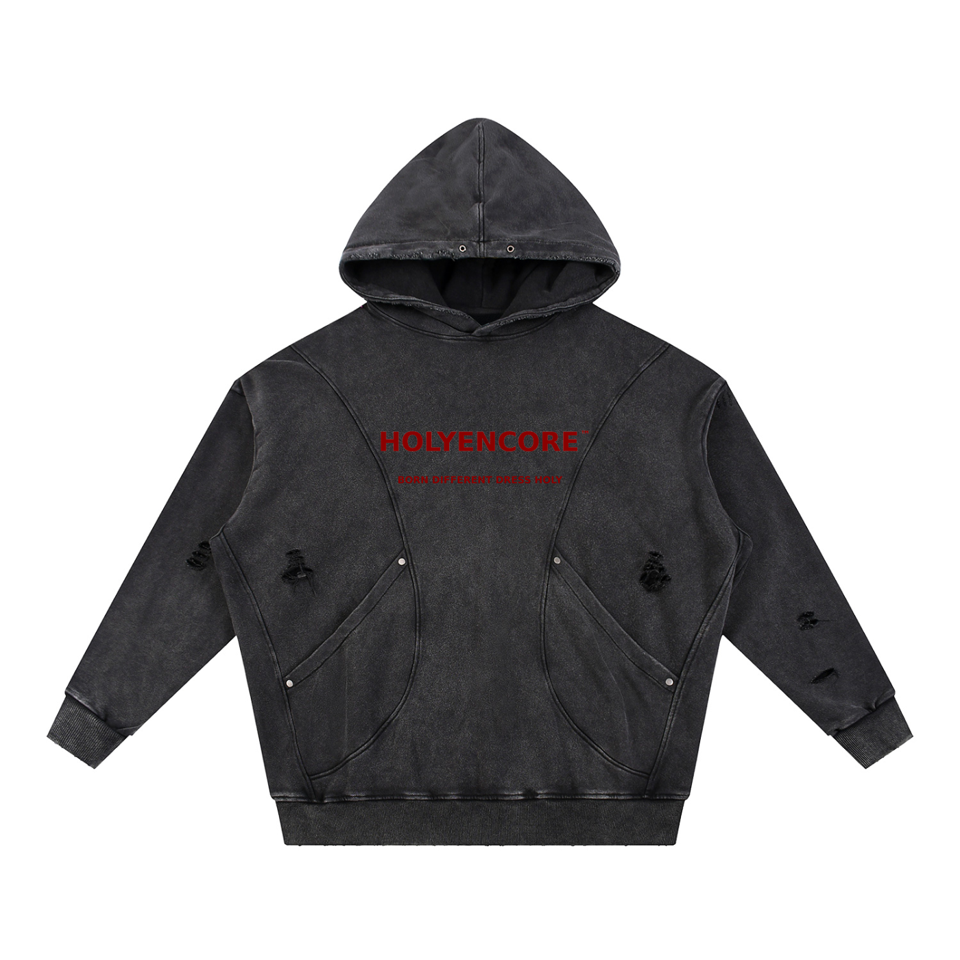 HOLYENCORE™ Snow Washed Distressed Hoodie