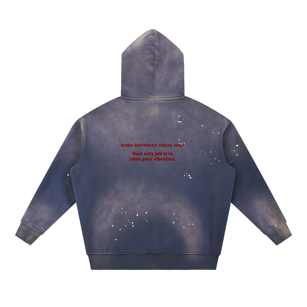 HOLYENCORE™ Vintage Washed Frayed Fleece Hoodie