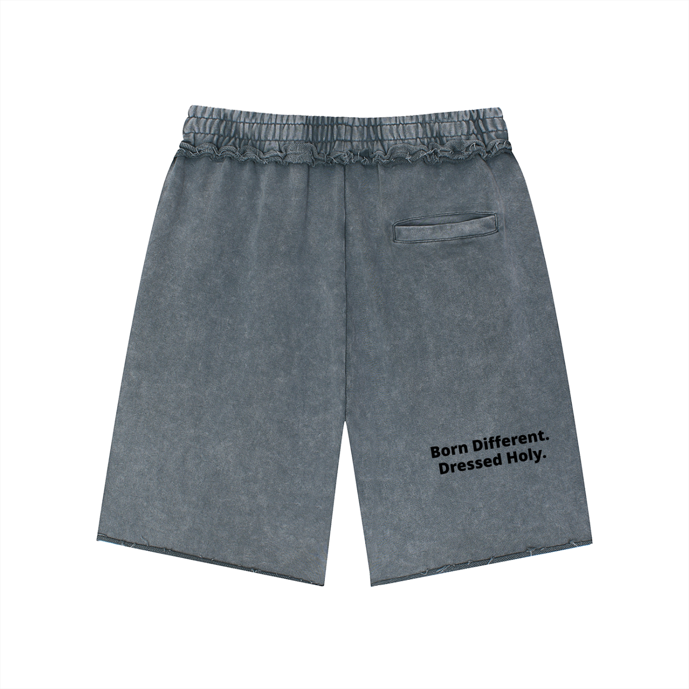 Unisex Mineral Wash Raw Edge Shorts