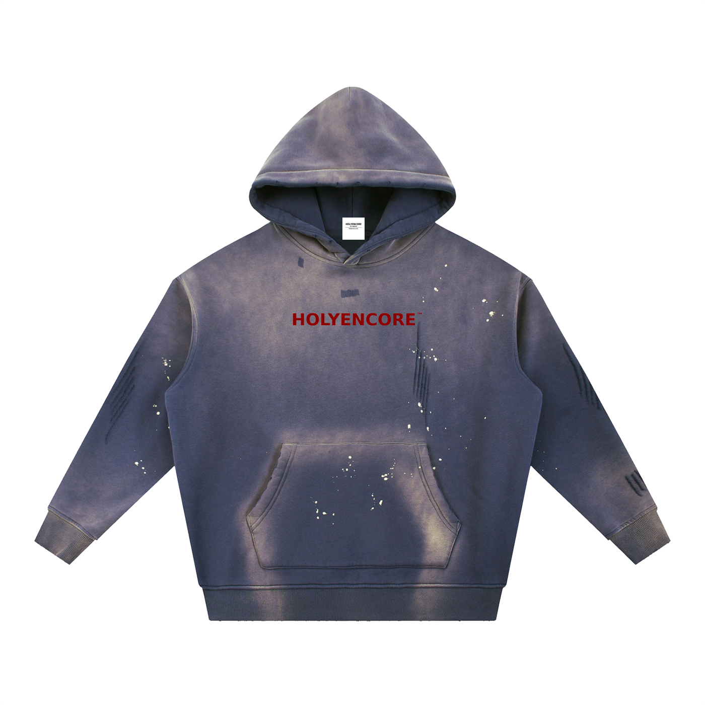 HOLYENCORE™ Vintage Washed Frayed Fleece Hoodie