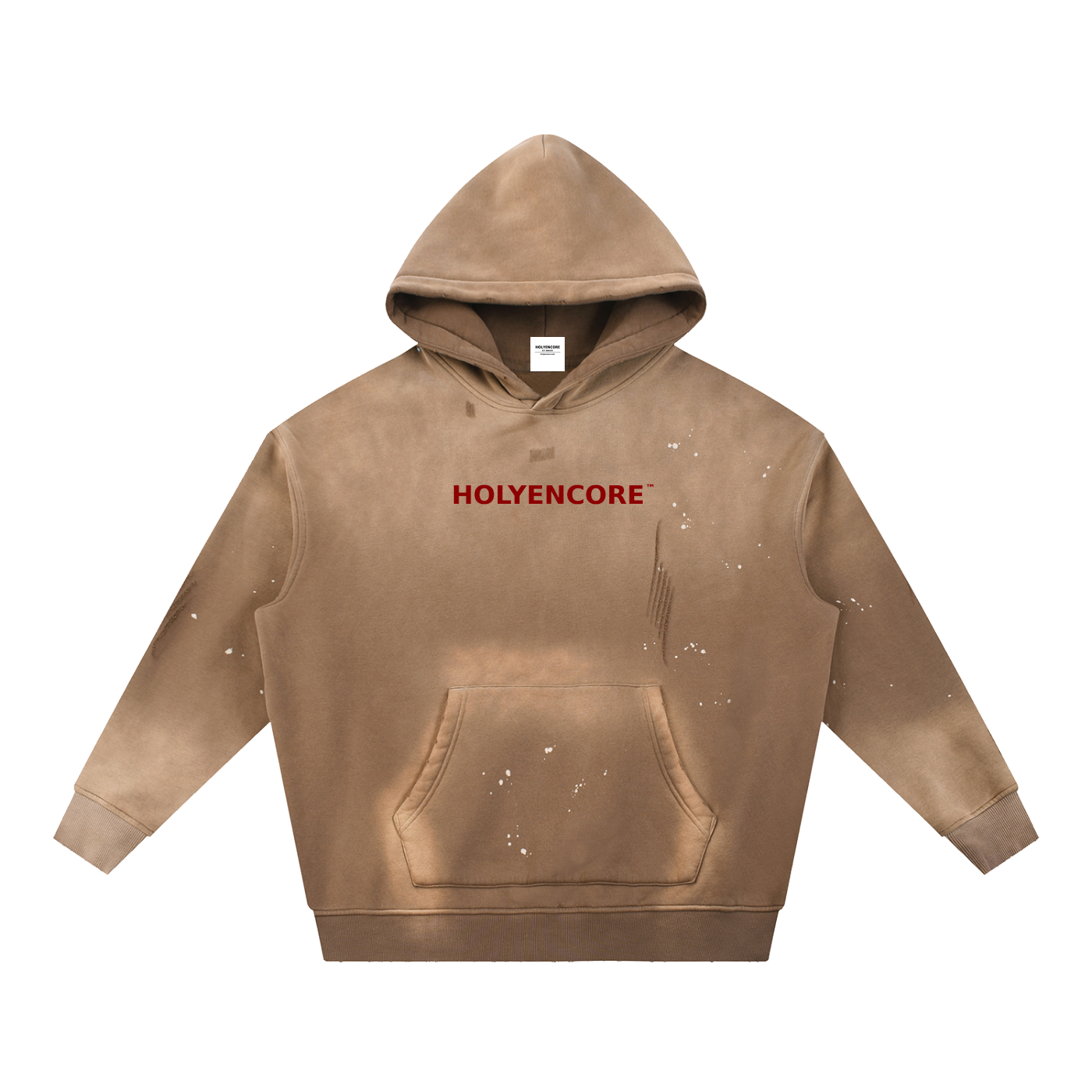 HOLYENCORE™ Vintage Washed Frayed Fleece Hoodie