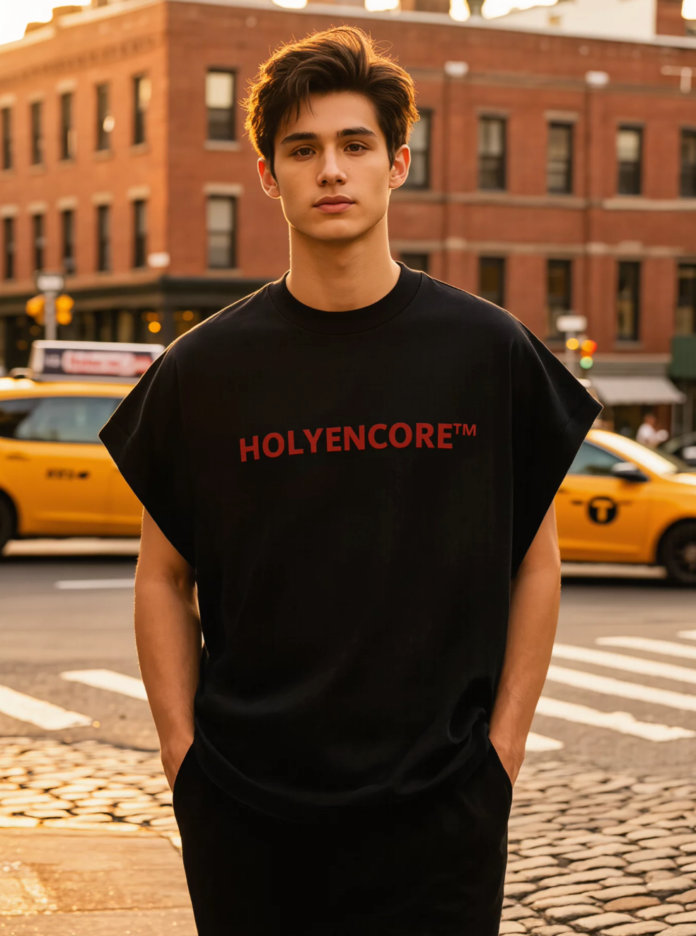 HOLYENCORE™ Raw Edge Snow Washed Boxy T-Shirt