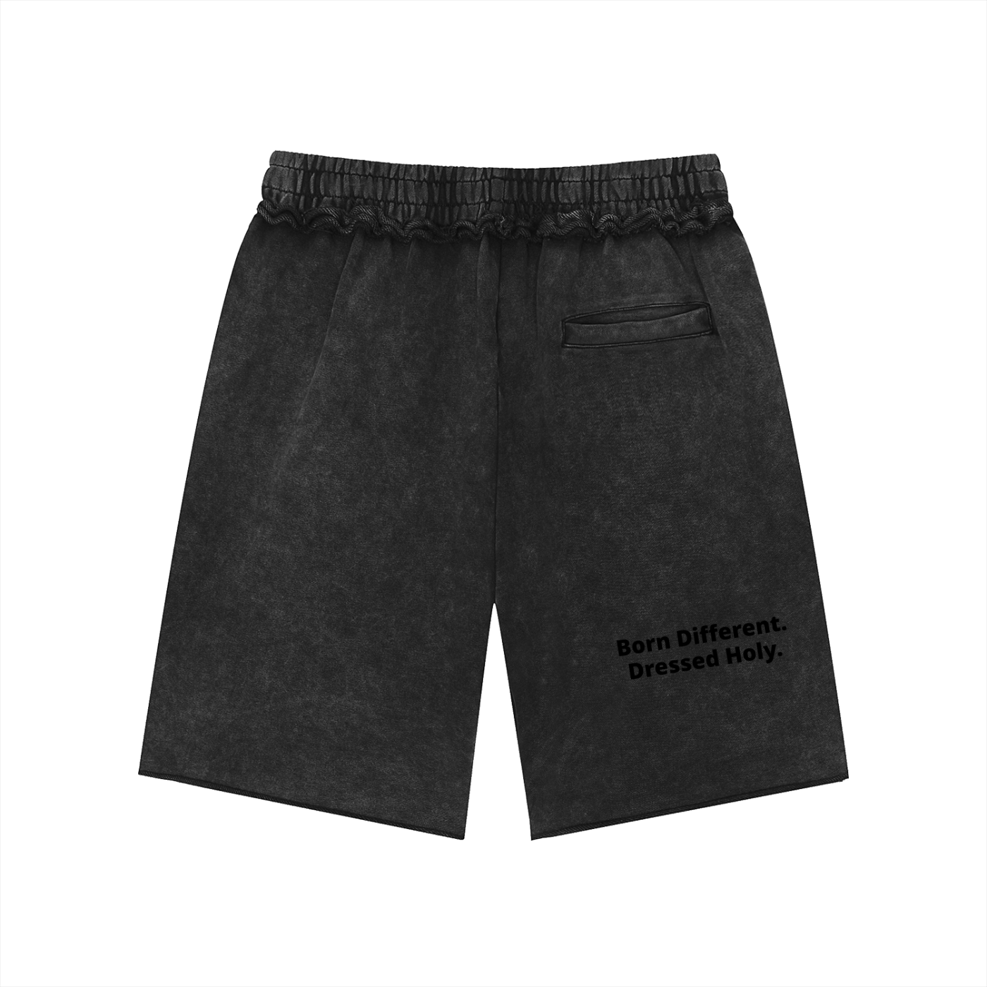 Unisex Mineral Wash Raw Edge Shorts
